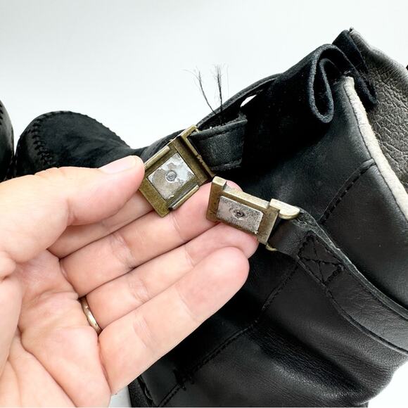Teva Roslyn Ankle Wrap Suede & Leather Bootie Black Size 9 Outdoor Gorpcore Boho - Picture 9 of 12